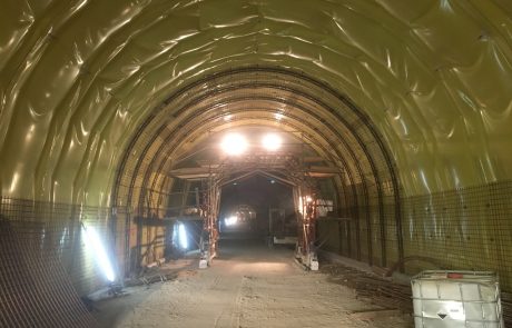 Tunnel Dürnstein Vorbereitungen für den Spritzbeton